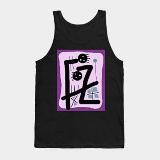 Kids with Green Flowers Stick Figure Tank Top